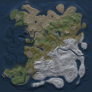 Thumbnail Rust Map: Procedural Map, Size: 4500, Seed: 309324704, 18 Monuments