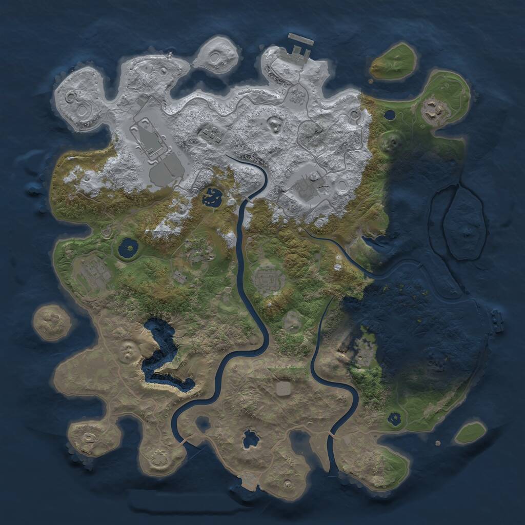 Rust Map: Procedural Map, Size: 4000, Seed: 253484, 15 Monuments