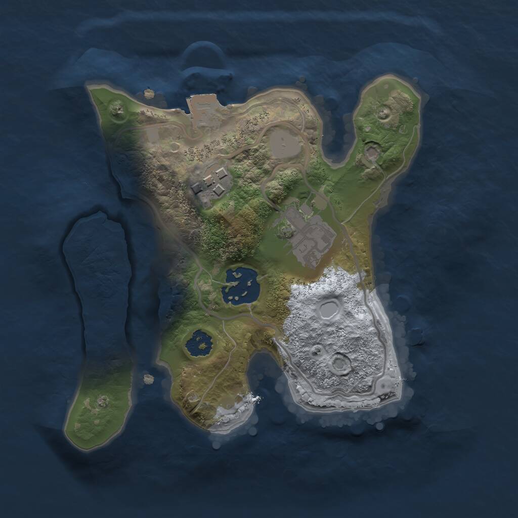 Rust Map: Procedural Map, Size: 2000, Seed: 536784, 4 Monuments