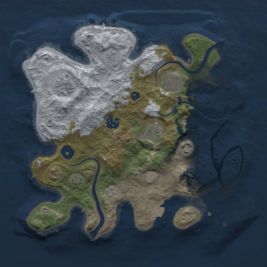Rust Map: Procedural Map, Size: 3000, Seed: 1122440349, 11 Monuments