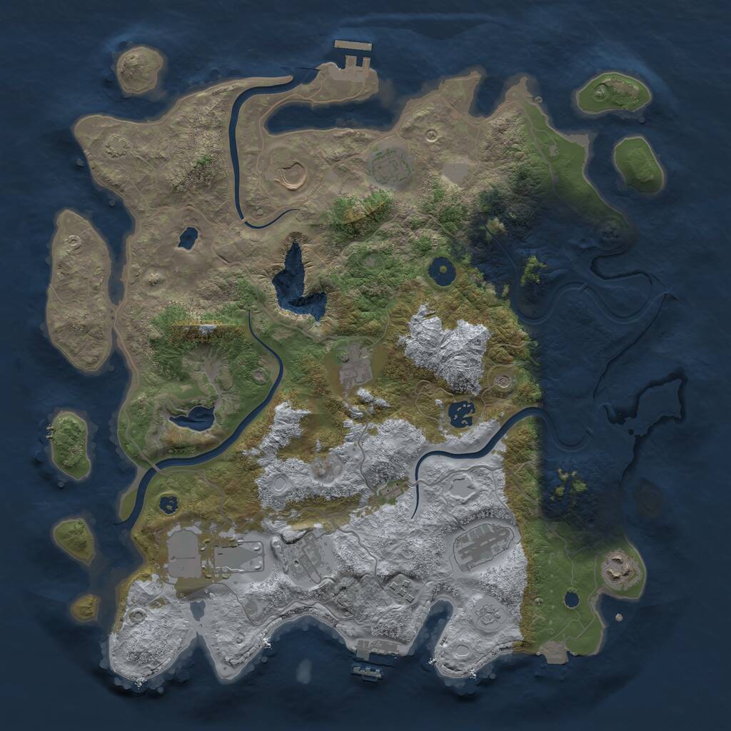 Rust Map: Procedural Map, Size: 4000, Seed: 292033, 15 Monuments