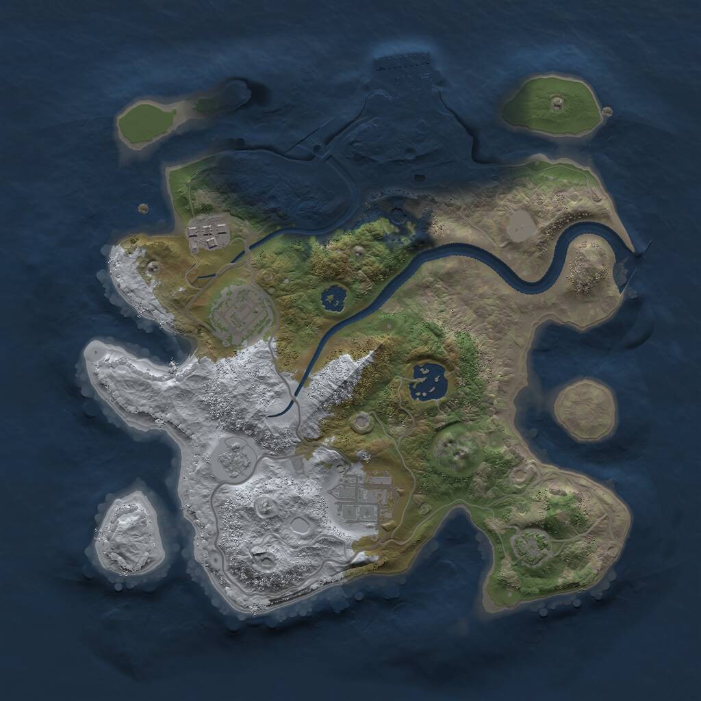 Rust Map: Procedural Map, Size: 2700, Seed: 1787486505, 9 Monuments