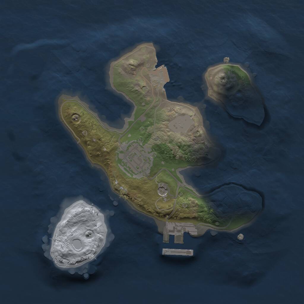 Rust Map: Procedural Map, Size: 2000, Seed: 101, 4 Monuments