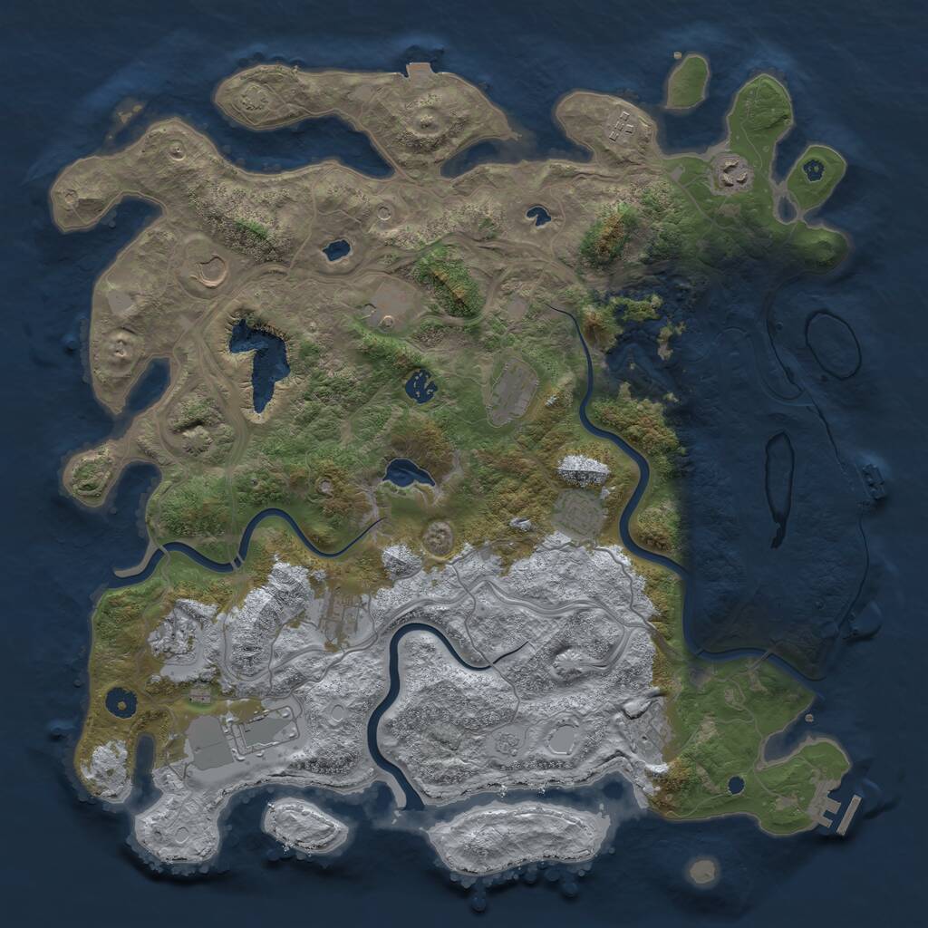 Rust Map: Procedural Map, Size: 4500, Seed: 9238567, 17 Monuments