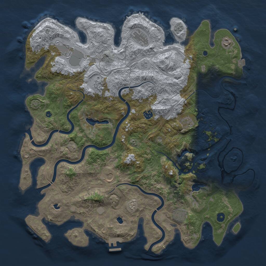Rust Map: Procedural Map, Size: 4500, Seed: 660447, 14 Monuments