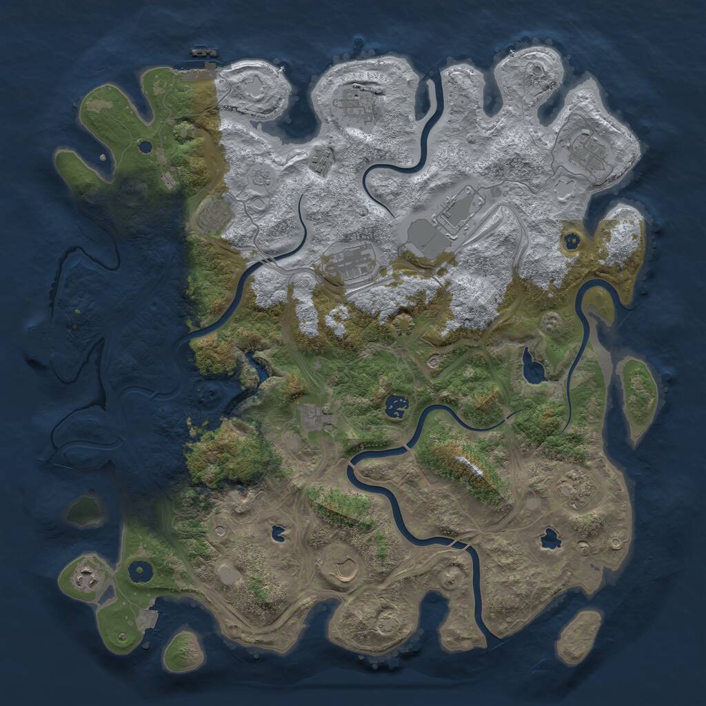 Rust Map: Procedural Map, Size: 4500, Seed: 322650, 17 Monuments