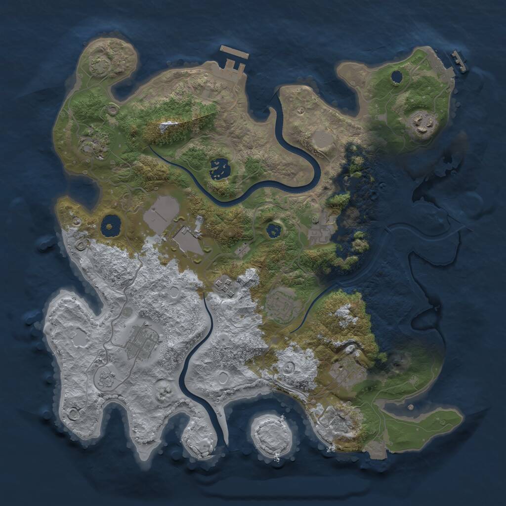 Rust Map: Procedural Map, Size: 3500, Seed: 167579, 15 Monuments