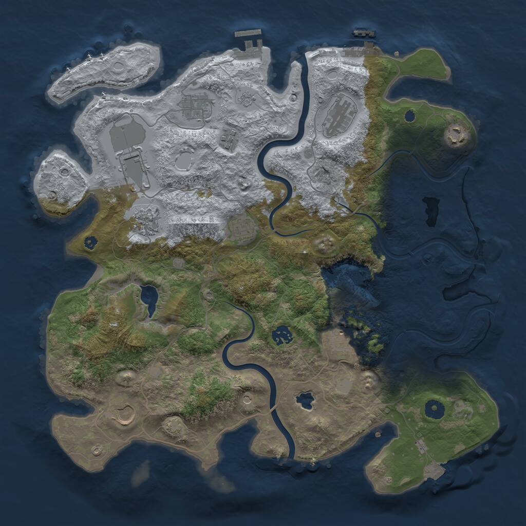 Rust Map: Procedural Map, Size: 4000, Seed: 138950, 16 Monuments
