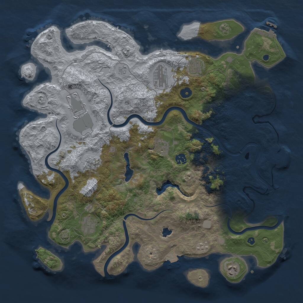 Rust Map: Procedural Map, Size: 4100, Seed: 2023123101, 15 Monuments