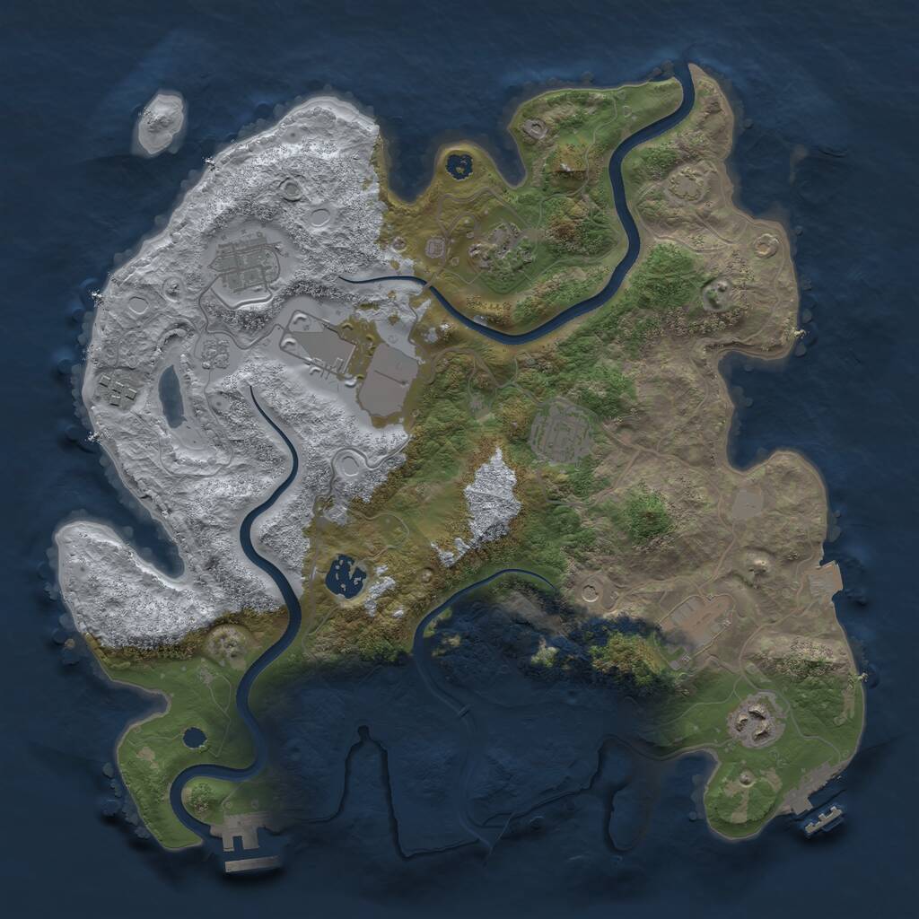 Rust Map: Procedural Map, Size: 3500, Seed: 934682, 14 Monuments
