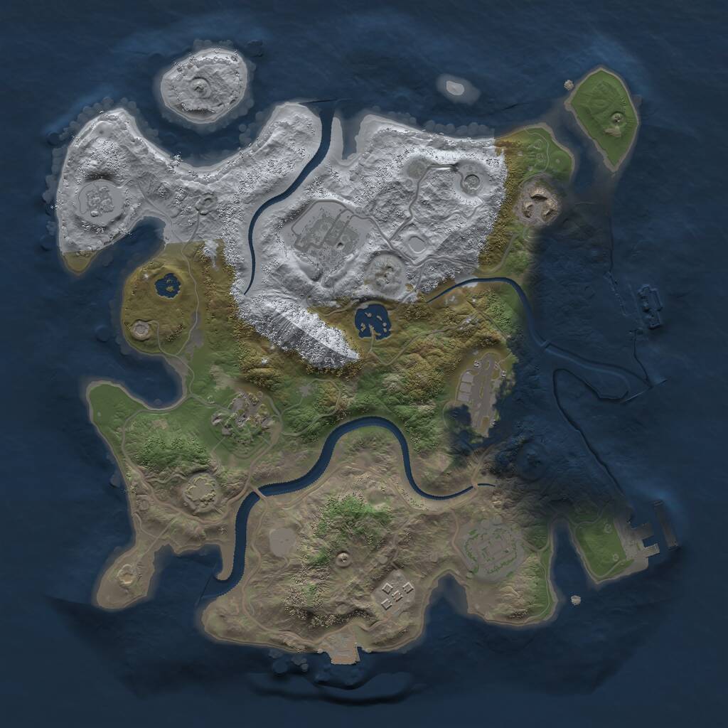 Rust Map: Procedural Map, Size: 3000, Seed: 1973732293, 13 Monuments