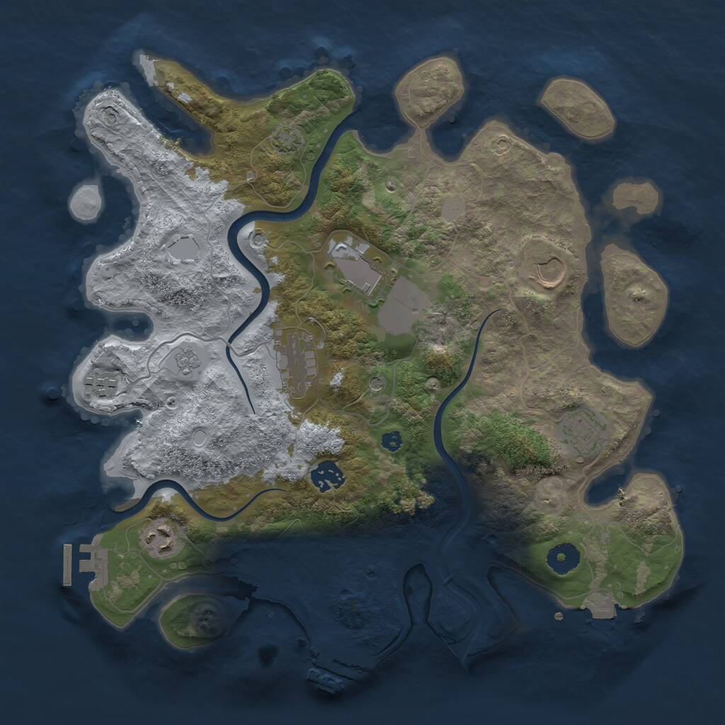 Rust Map: Procedural Map, Size: 3500, Seed: 740519, 13 Monuments