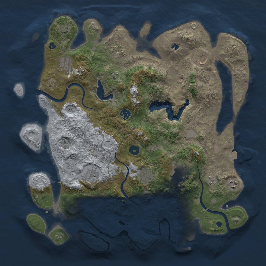 Rust Map: Procedural Map, Size: 4000, Seed: 588458, 14 Monuments