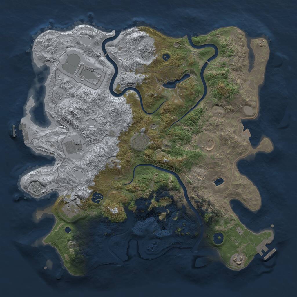 Rust Map: Procedural Map, Size: 4000, Seed: 244816, 15 Monuments