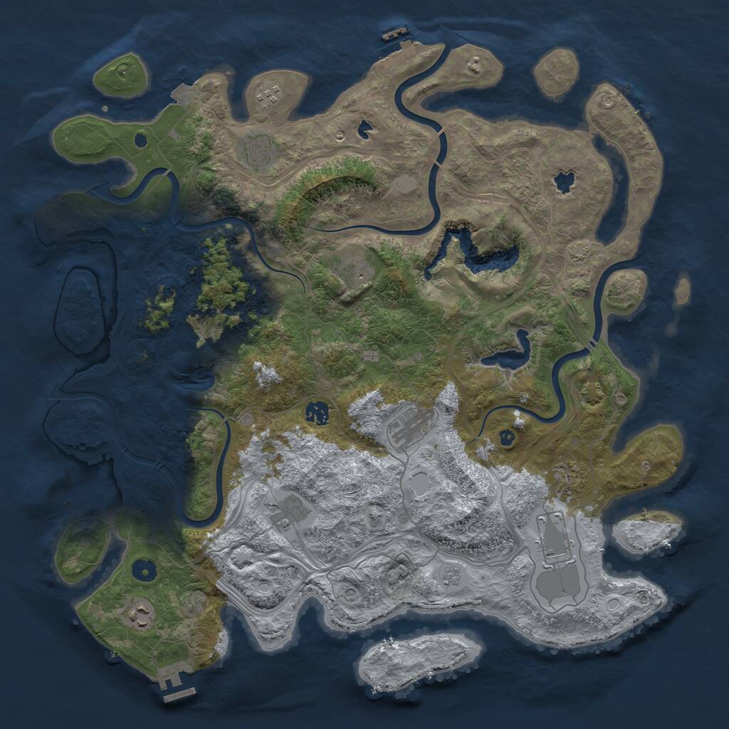 Rust Map: Procedural Map, Size: 4500, Seed: 857946, 15 Monuments