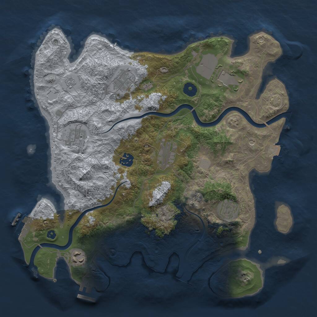 Rust Map: Procedural Map, Size: 3500, Seed: 514462, 14 Monuments