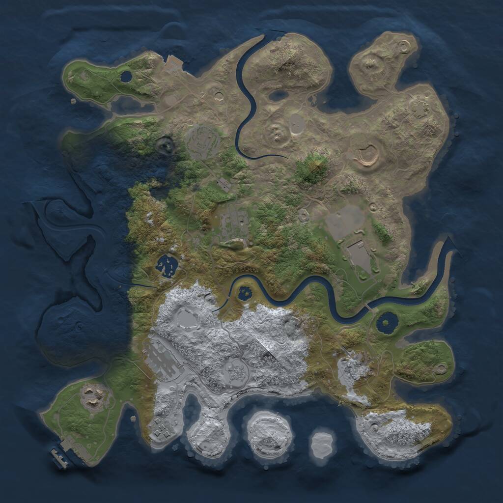 Rust Map: Procedural Map, Size: 3500, Seed: 213990, 14 Monuments