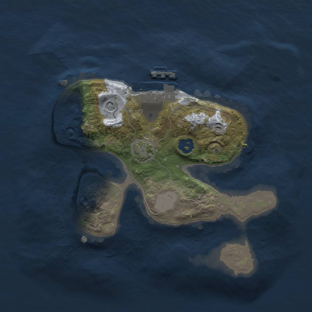 Rust Map: Procedural Map, Size: 2000, Seed: 2037832458, 4 Monuments