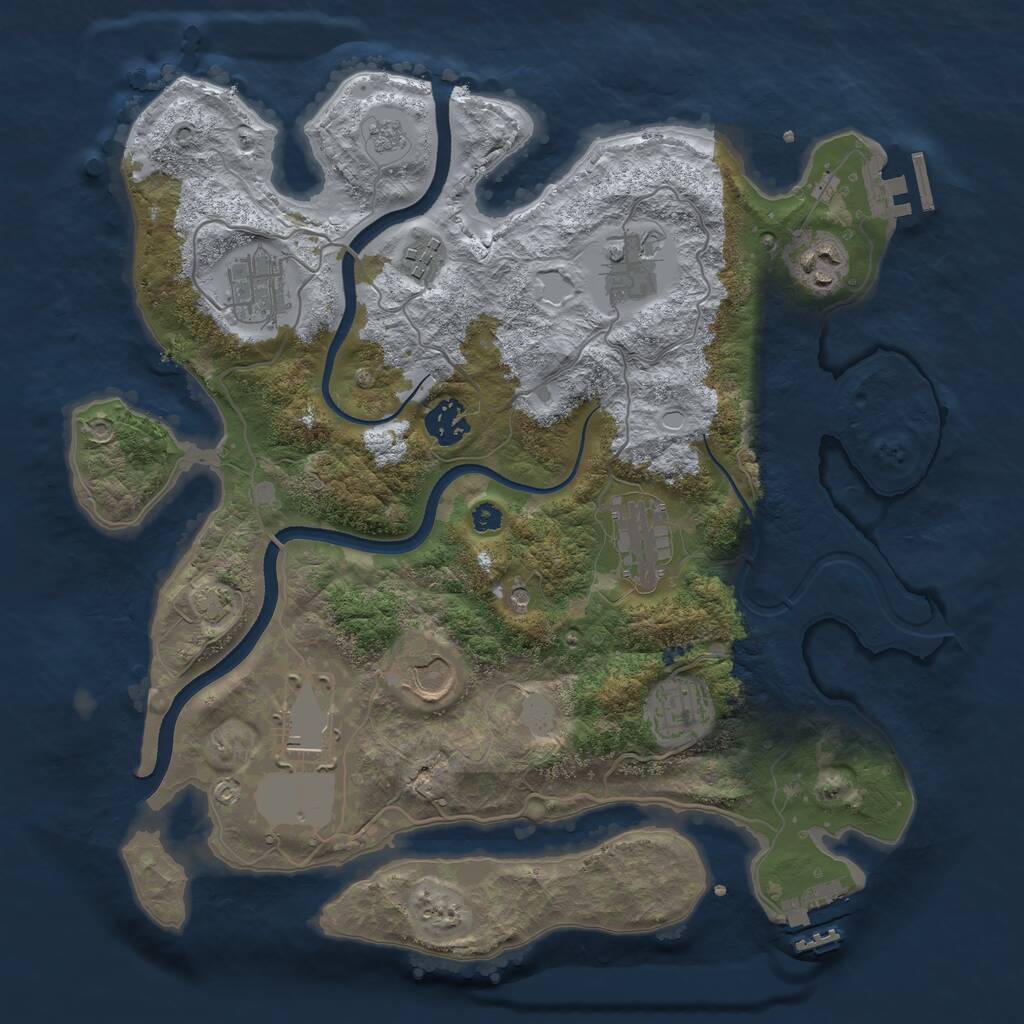 Rust Map: Procedural Map, Size: 3500, Seed: 154903, 15 Monuments