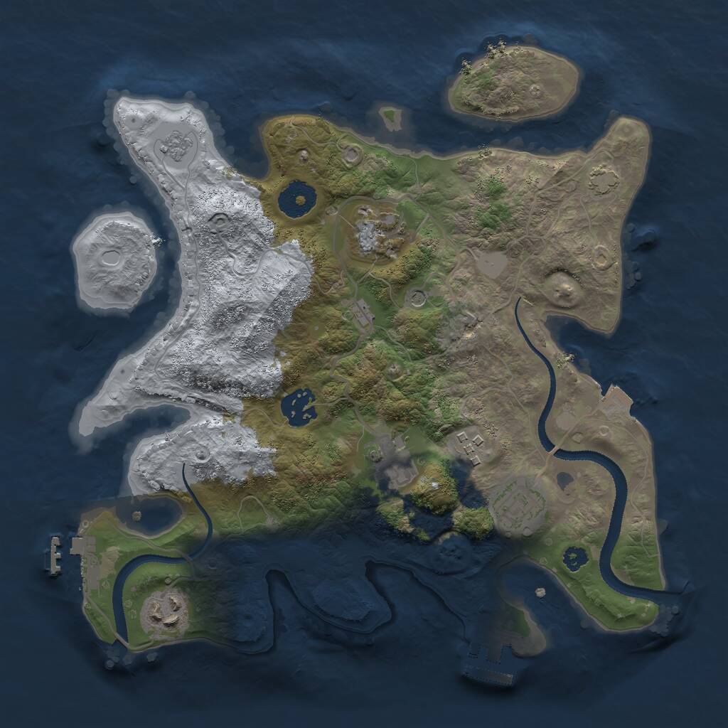 Rust Map: Procedural Map, Size: 3000, Seed: 591880952, 12 Monuments