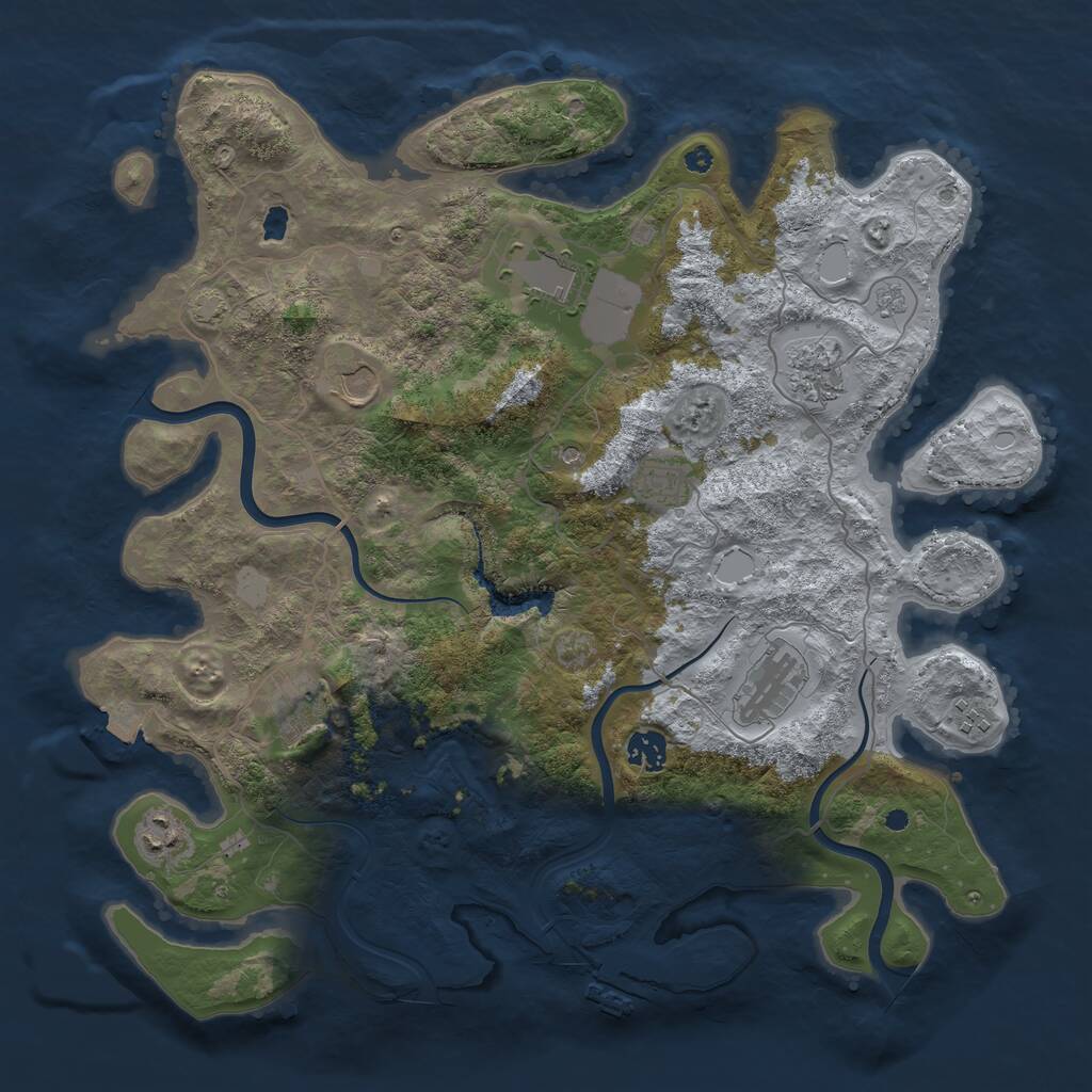 Rust Map: Procedural Map, Size: 4000, Seed: 245106, 14 Monuments