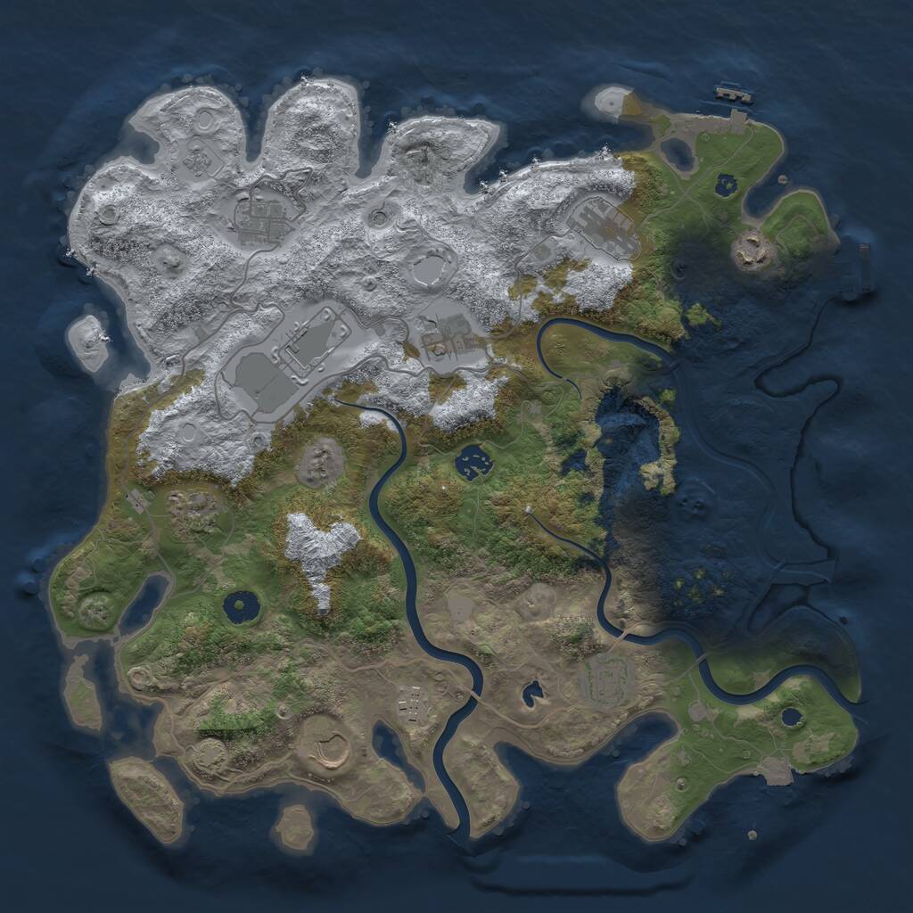 Rust Map: Procedural Map, Size: 4000, Seed: 846334, 16 Monuments