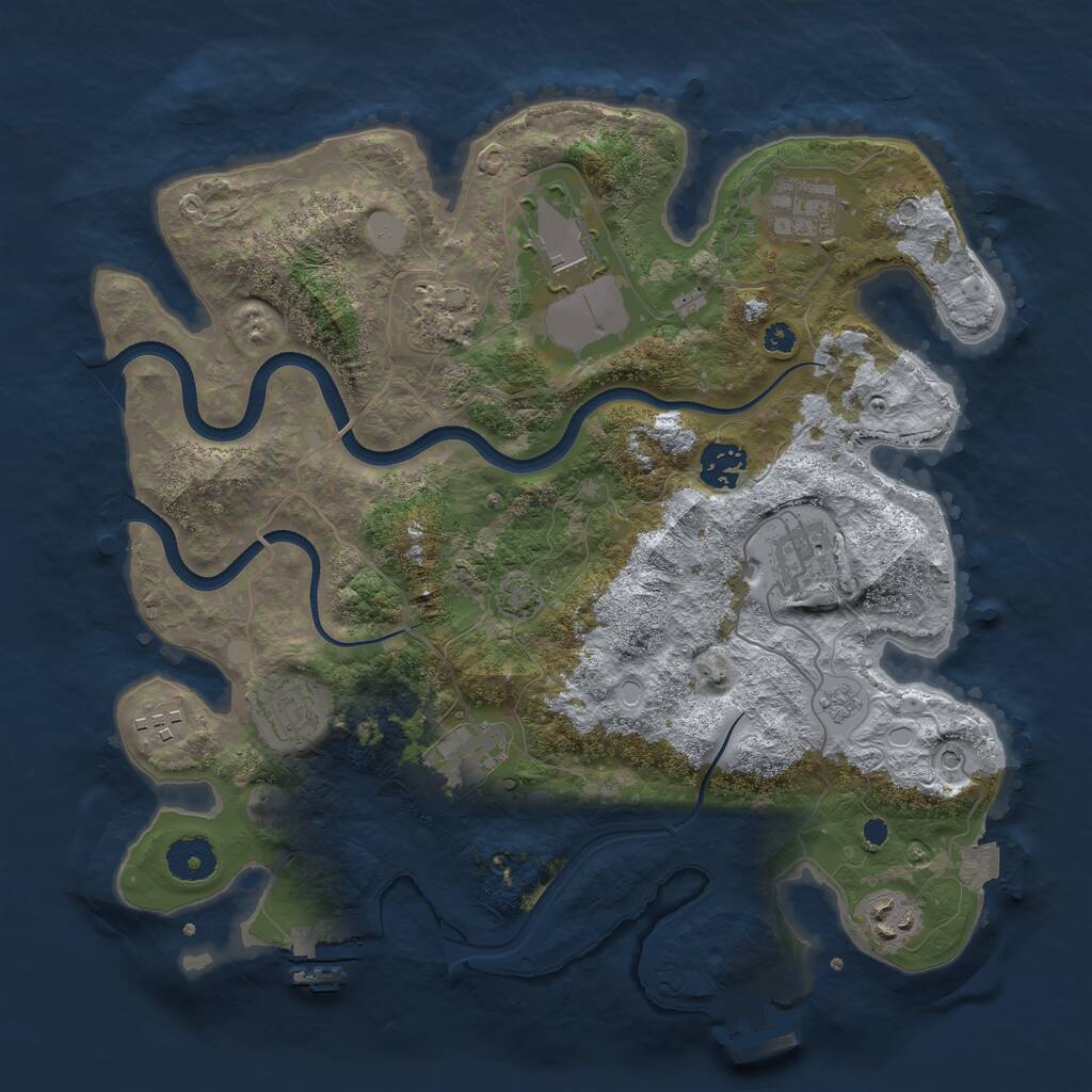 Rust Map: Procedural Map, Size: 3500, Seed: 935755, 15 Monuments