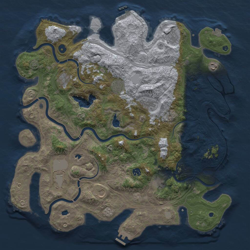 Rust Map: Procedural Map, Size: 4510, Seed: 1048842038, 16 Monuments