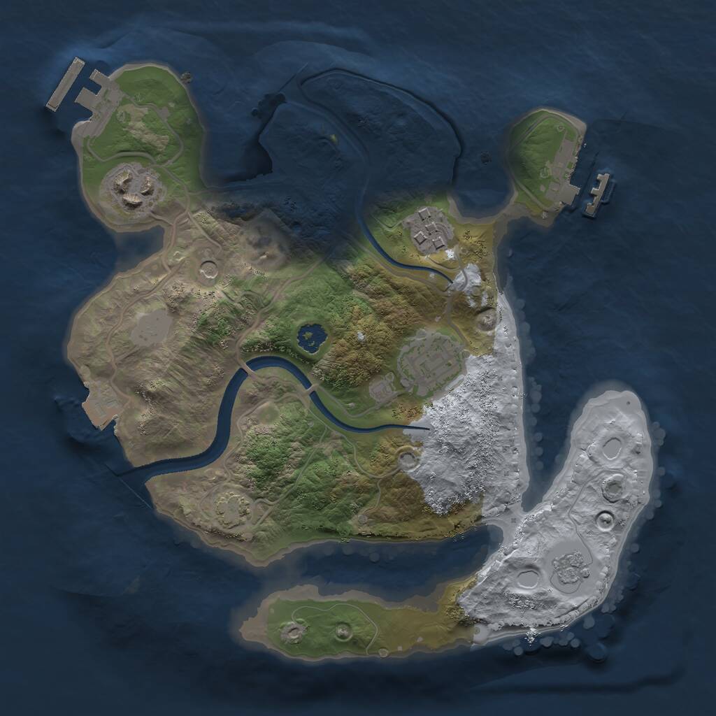 Rust Map: Procedural Map, Size: 2500, Seed: 805474326, 9 Monuments