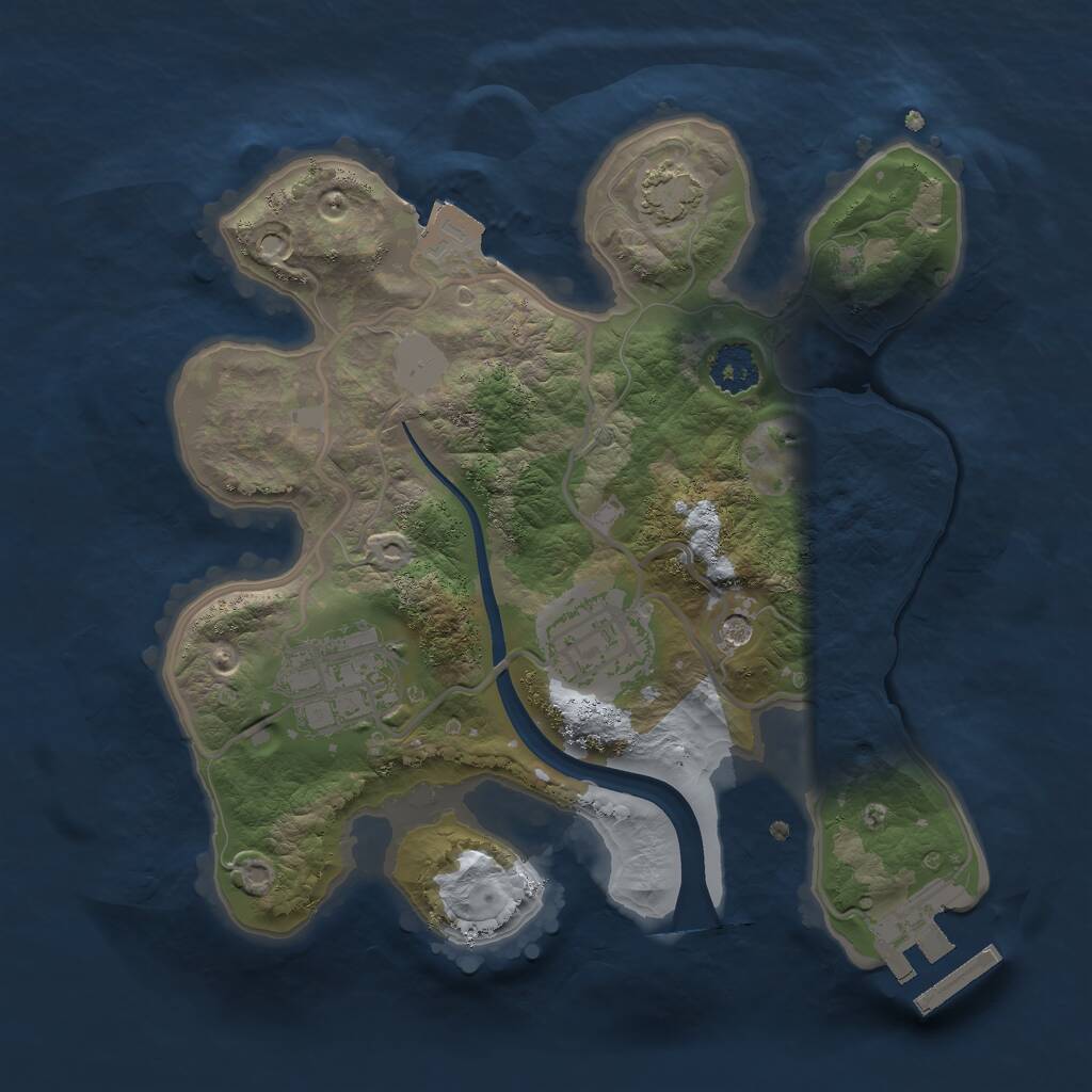 Rust Map: Procedural Map, Size: 2250, Seed: 1286218242, 6 Monuments
