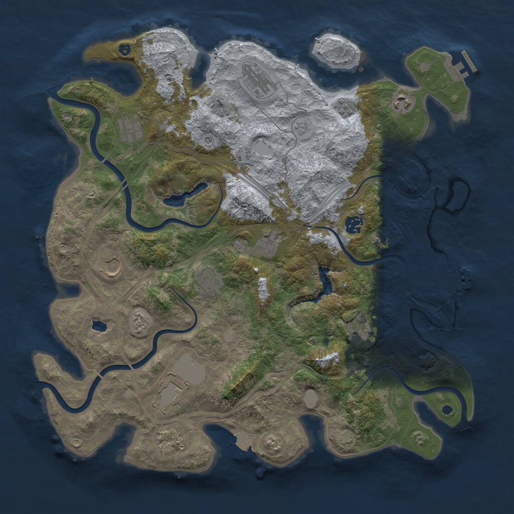 Rust Map: Procedural Map, Size: 4250, Seed: 1067025931, 17 Monuments