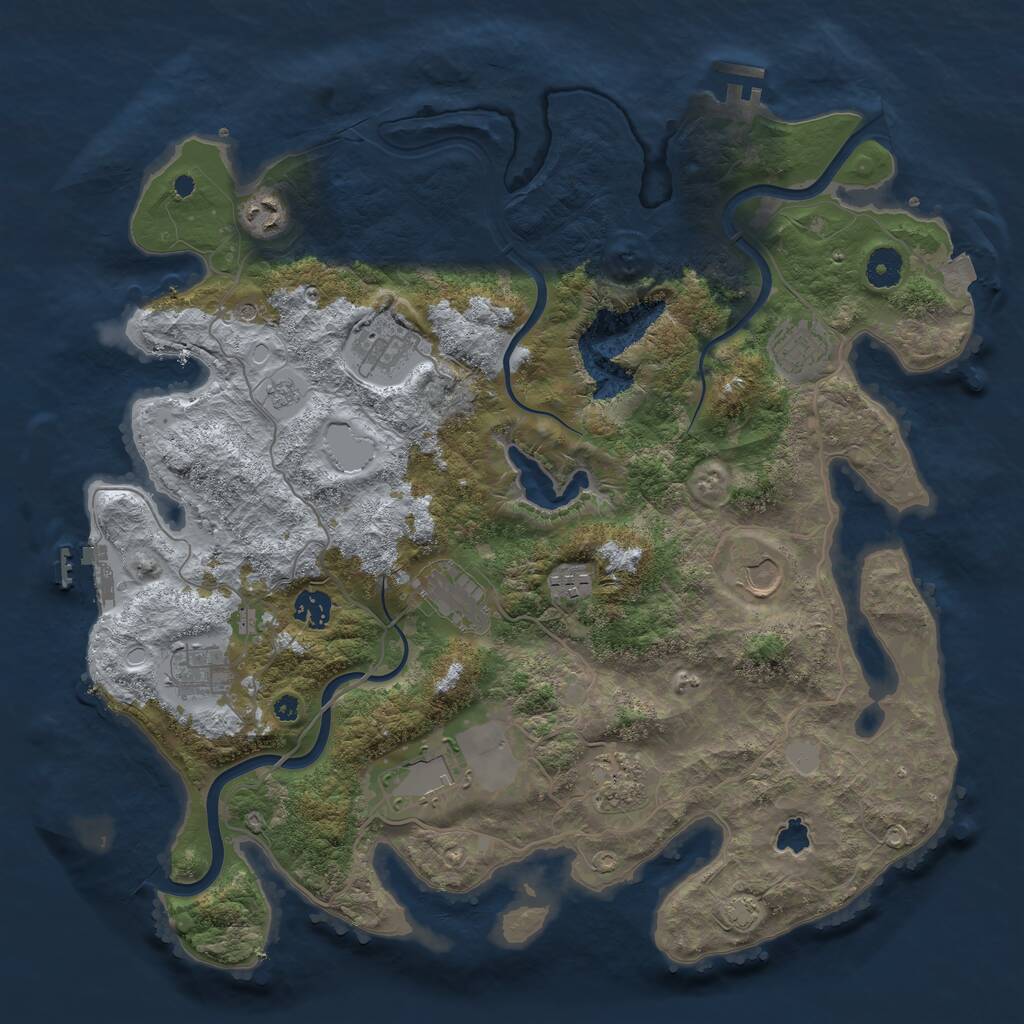 Rust Map: Procedural Map, Size: 4000, Seed: 913830, 16 Monuments