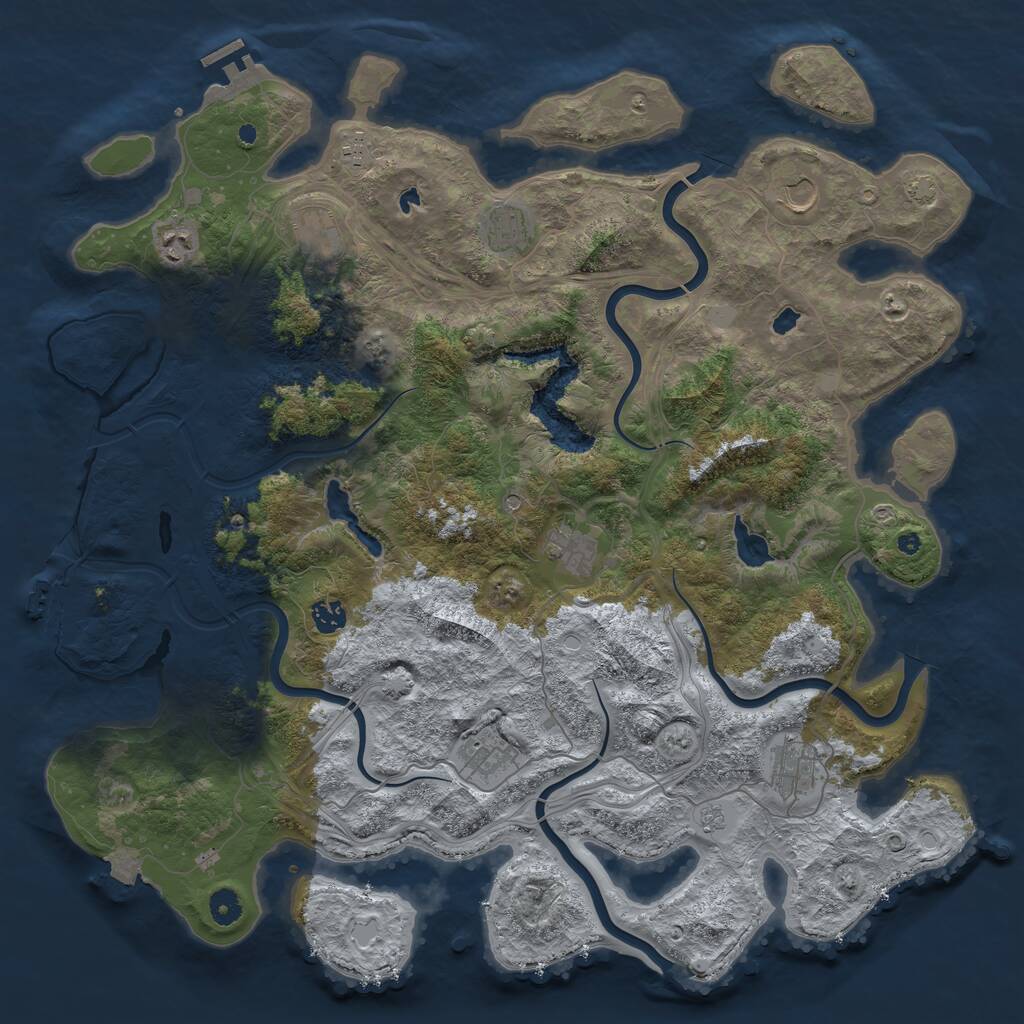 Rust Map: Procedural Map, Size: 4500, Seed: 176490, 15 Monuments
