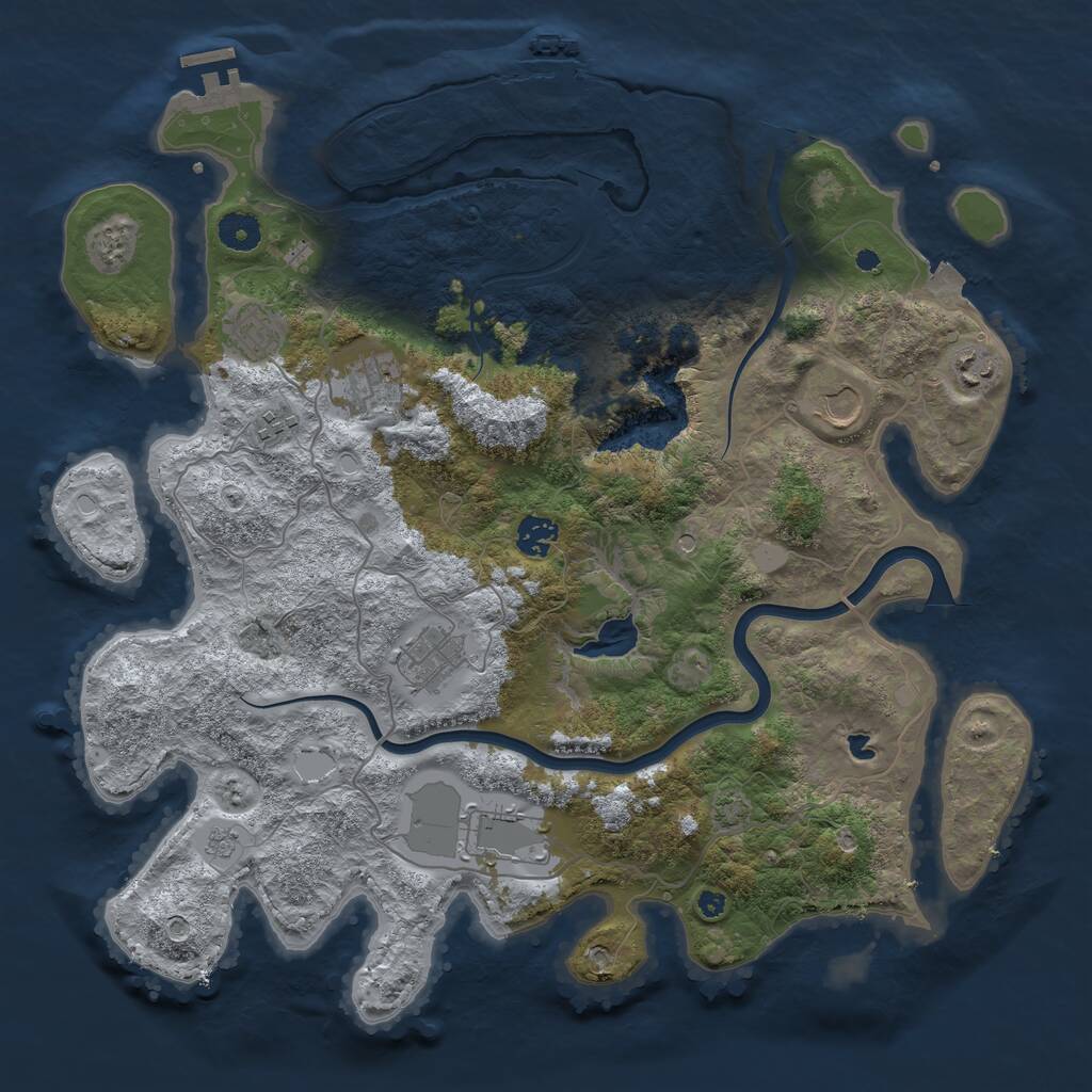 Rust Map: Procedural Map, Size: 4000, Seed: 158490, 14 Monuments