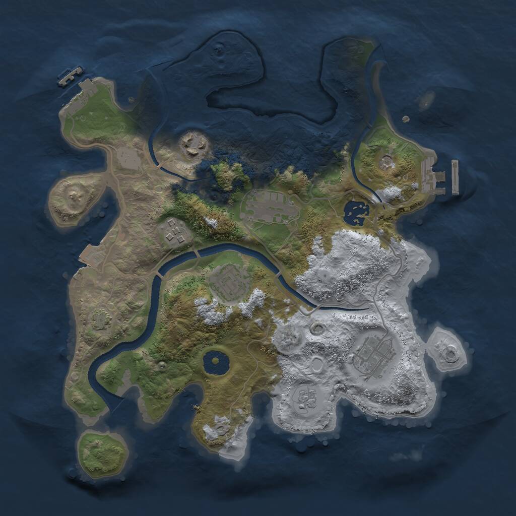 Rust Map: Procedural Map, Size: 3000, Seed: 950658284, 12 Monuments