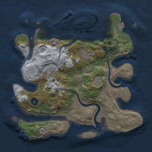 Thumbnail Rust Map: Procedural Map, Size: 3000, Seed: 21907, 9 Monuments