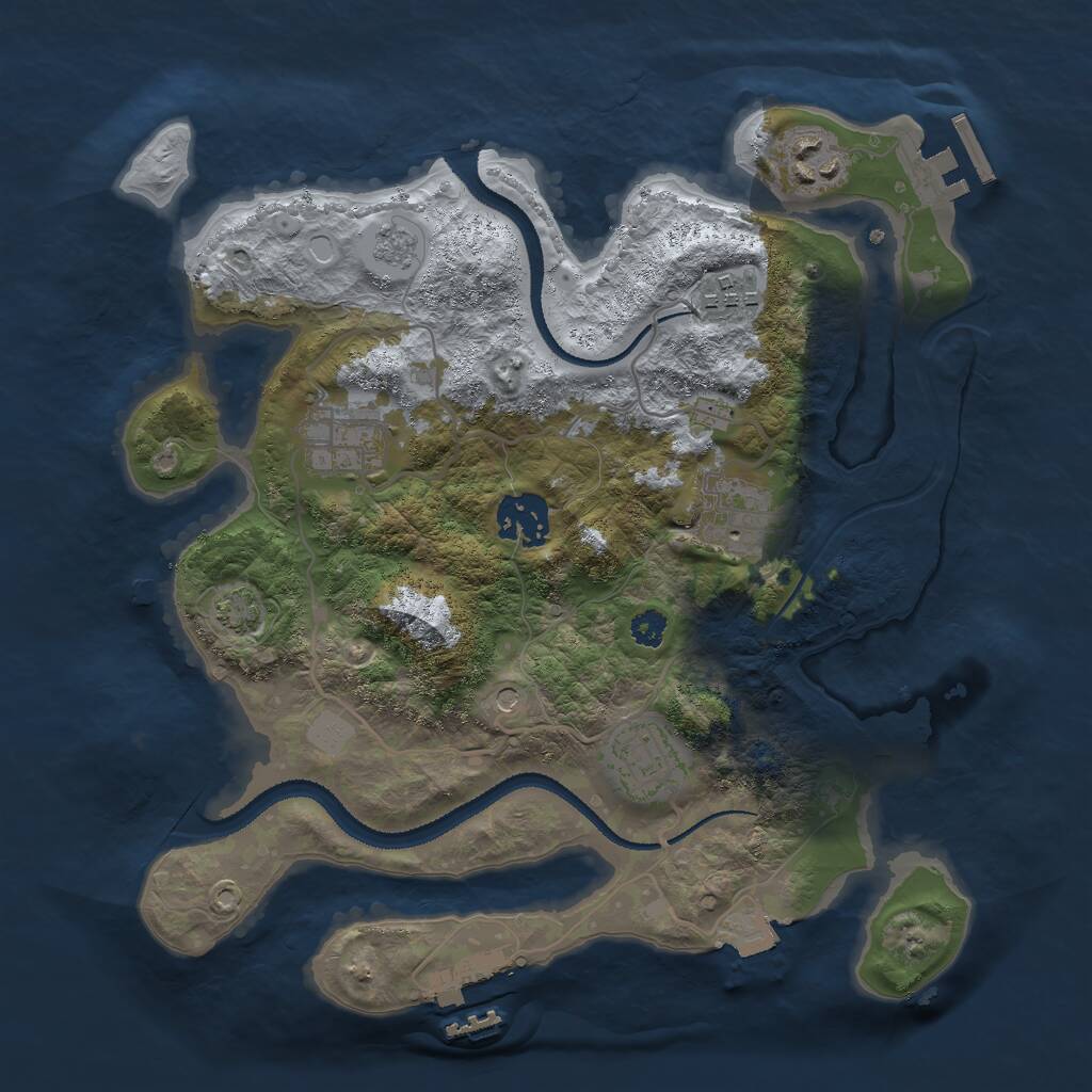 Rust Map: Procedural Map, Size: 3000, Seed: 67715866, 12 Monuments