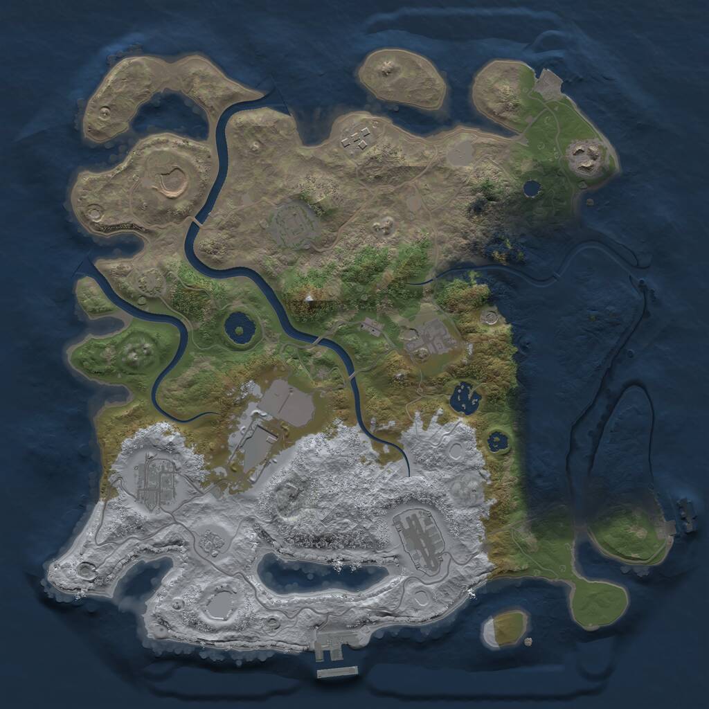 Rust Map: Procedural Map, Size: 3500, Seed: 603290, 15 Monuments