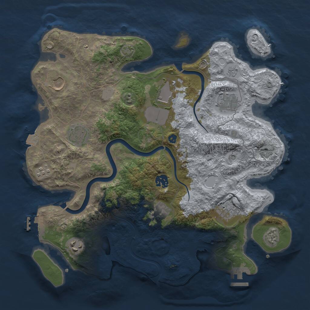 Rust Map: Procedural Map, Size: 3500, Seed: 797361, 15 Monuments