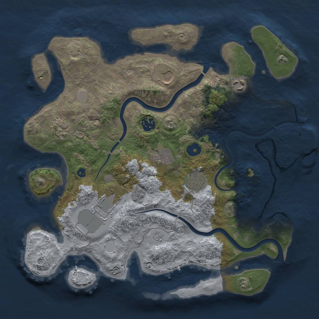 Rust Map: Procedural Map, Size: 3500, Seed: 730178, 13 Monuments