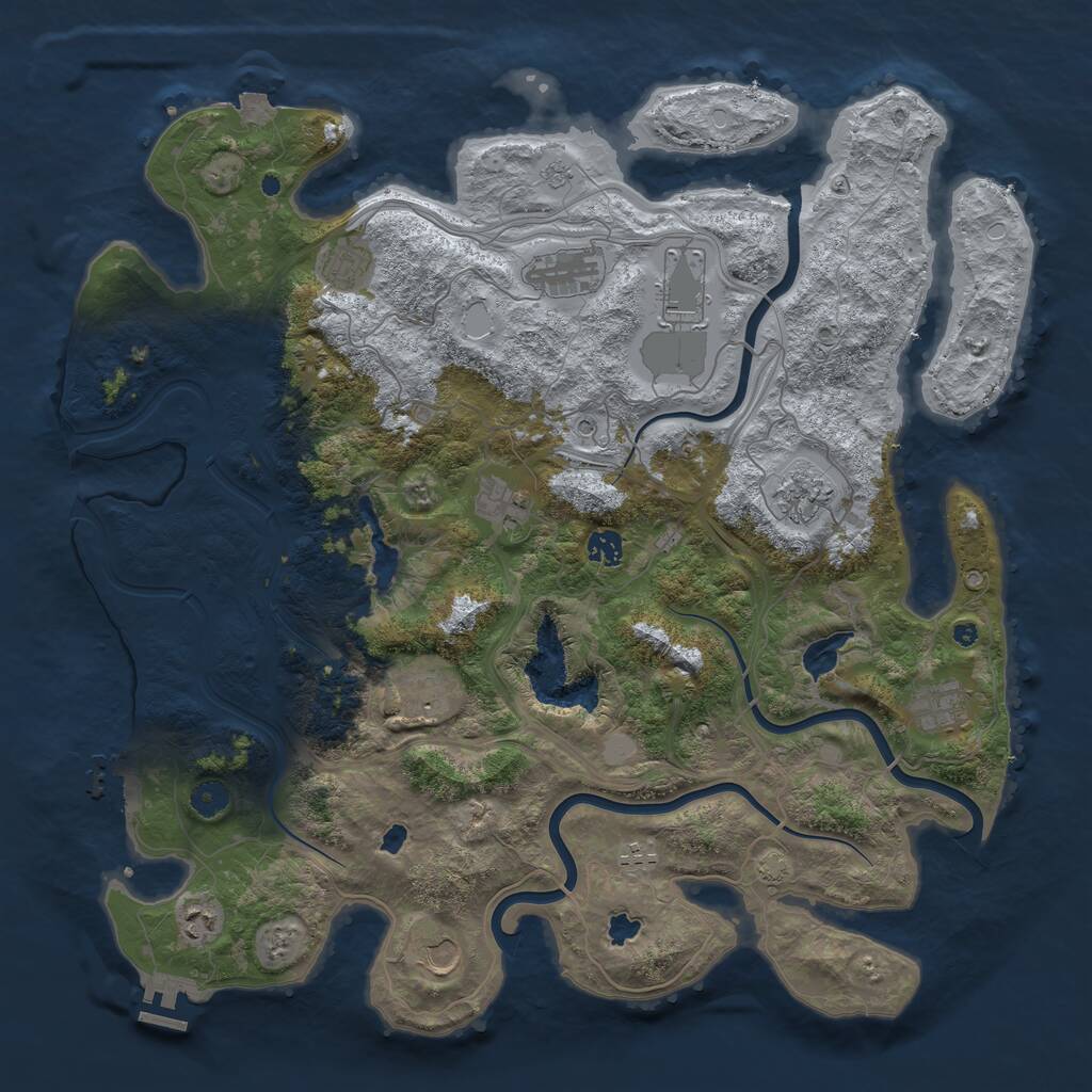 Rust Map: Procedural Map, Size: 4500, Seed: 142788, 17 Monuments