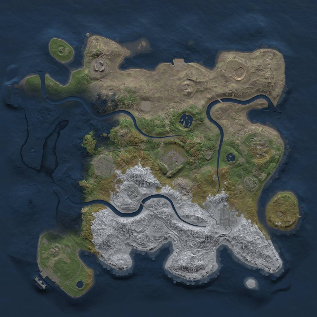 Rust Map: Procedural Map, Size: 3500, Seed: 808252, 14 Monuments