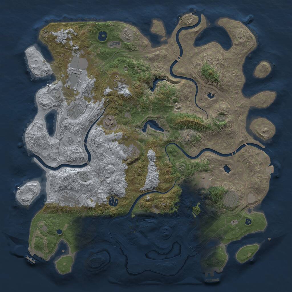 Rust Map: Procedural Map, Size: 4500, Seed: 130231, 16 Monuments