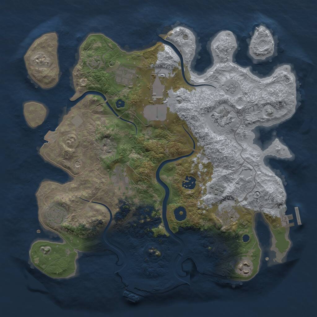 Rust Map: Procedural Map, Size: 3500, Seed: 772496, 15 Monuments