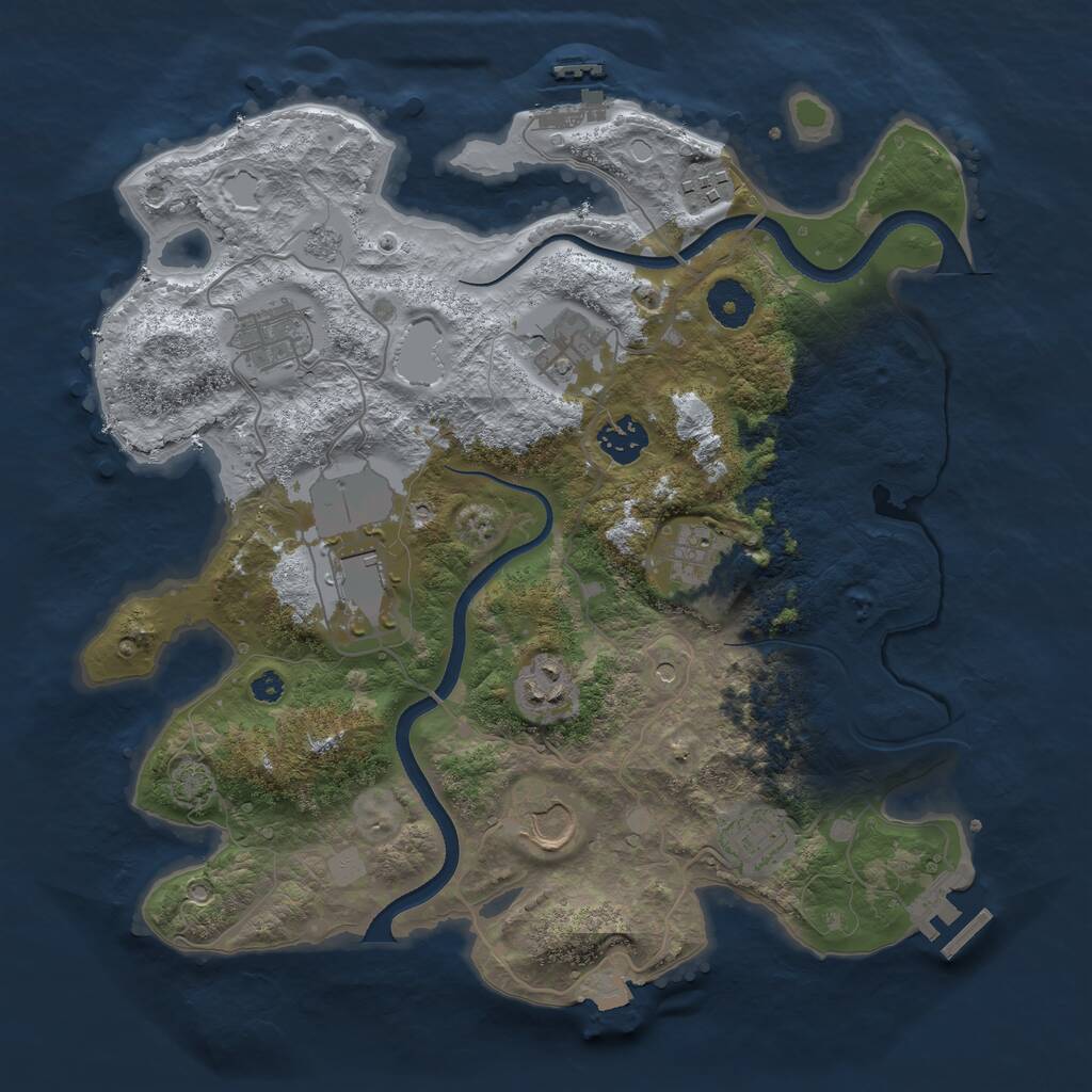 Rust Map: Procedural Map, Size: 3500, Seed: 980970, 15 Monuments