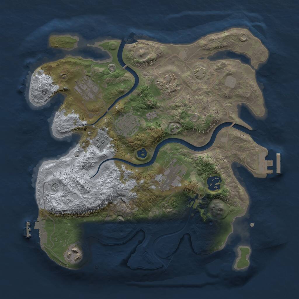 Rust Map: Procedural Map, Size: 3000, Seed: 1741479758, 12 Monuments