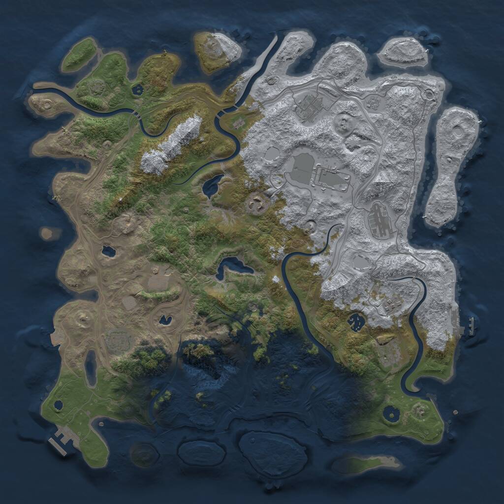 Rust Map: Procedural Map, Size: 4500, Seed: 158447, 15 Monuments