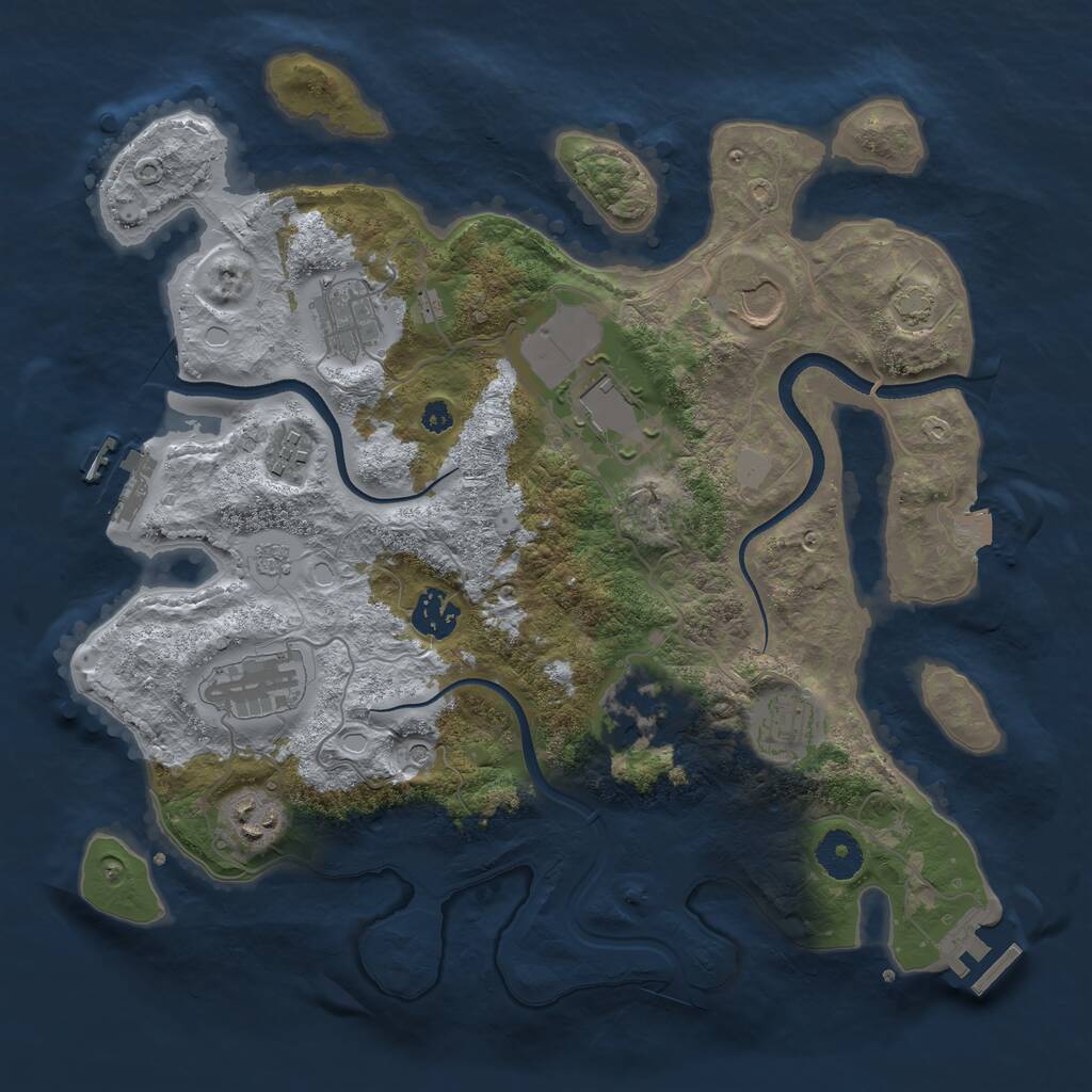 Rust Map: Procedural Map, Size: 3500, Seed: 260854, 15 Monuments