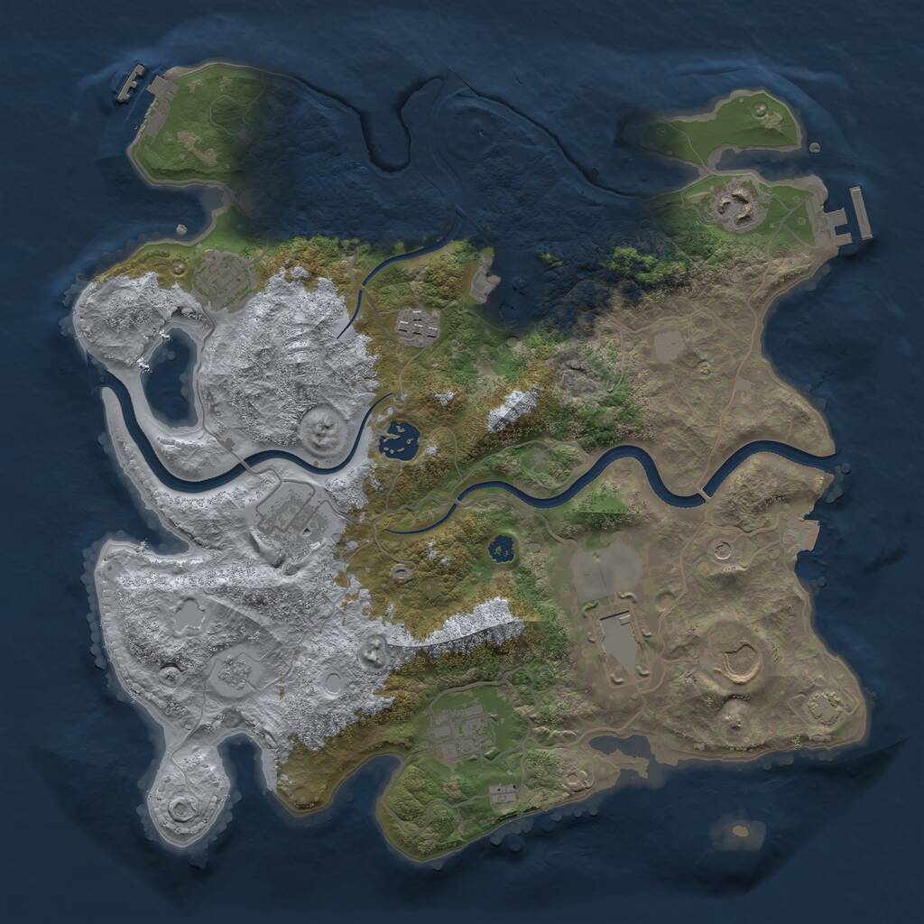 Rust Map: Procedural Map, Size: 3500, Seed: 414198, 15 Monuments
