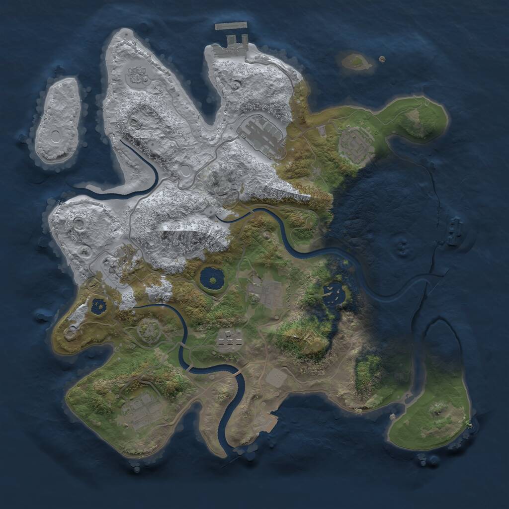 Rust Map: Procedural Map, Size: 3200, Seed: 932342999, 12 Monuments
